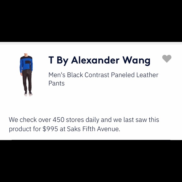T By Alexander Wang Contrast Paneled Leather Pants - Picture 2 of 8